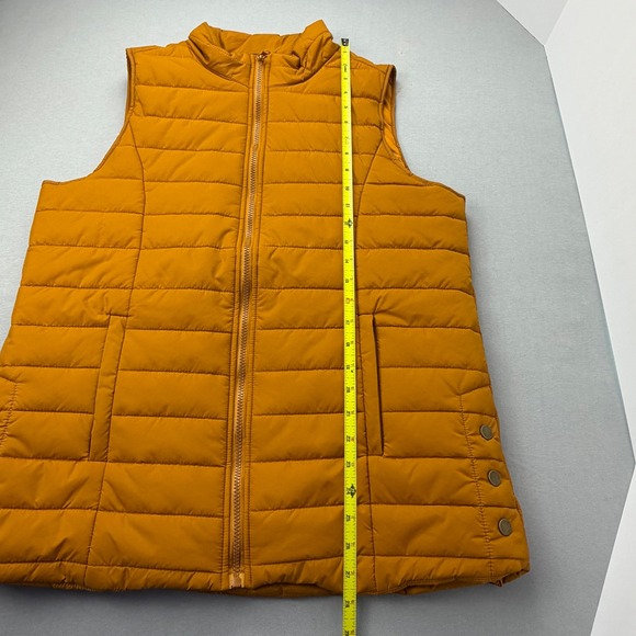 Zenana Outfitters Womens Mustard Yellow Quilted Puffer Vest Zip Front Large - Picture 9 of 11